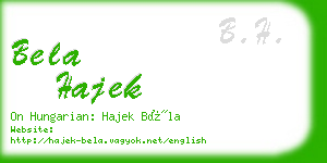 bela hajek business card